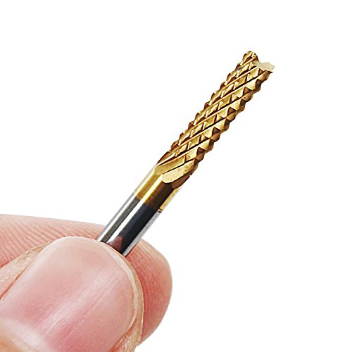 Fan-Ling 10x 1/8'' 0.8-3.175mm PCB Drill Bit Set Engraving Cutter Rotary CNC End Mill New,Titanium plating Material,WIth Box (Gold)