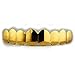 NIV'S BLING - 18K Gold Plated Stainless Steel Grillz - 8 Tooth Gold Teeth Hip Hop Dental Grill - 8 Top, 6 Bottom Set