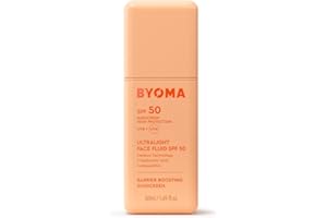 BYOMA SPF 50 Face Fluid - Ultra-Lightweight Facial Sunscreen for All Skin Tones - Luminous Glow, No White Cast - SPF Moisturizer Strengthens Skin Barrier - 1.69 fl.oz