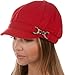 Sakkas 305BC Jessica Wool Newsboy Cabbie Hat with Rhinestone Buckle - Red - One Size