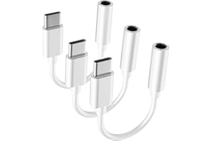 HTRENC USB C to 3.5mm Headphone Jack Adapter for iPhone 16/16 Pro/15/15 Pro/Pro Max/Plus, Type C Aux Dongle Cable Cord Compatible with iPad, Samsung Galaxy S23/S23/S22/S21Ultra, MacBook,Note(3 Pack)…