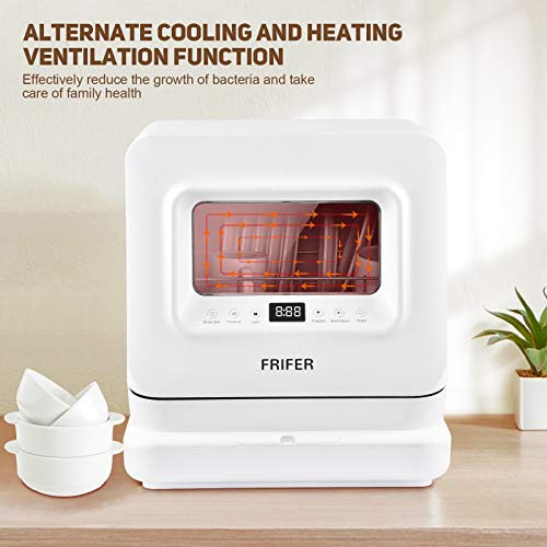 Frifer Portable Countertop Dishwashers, intelligent Automatic Mini