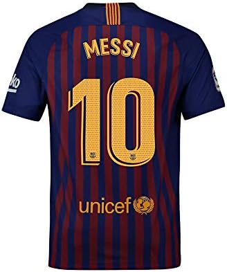 Eyibv Mens Messi Jersey 10 Home 2018-2019 Adult Soccer Barcelona Sizes Blue (Blue, Small)