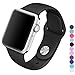 Piwjo Silicone Apple Watch Band and Replacement Iwatch Bands Series 1,Series 2,Series 3 (38mm S/M, Black)