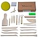 Skilled Crafter Clay Tools Set. Premium Quality Detailing, Modeling, Sculpting & Pottery Wheel Tools. 22 Piece Wood/Metal Kit. Free Sponge! Deluxe Set Best for Potters/Artists of Ceramic, Sculpey etc