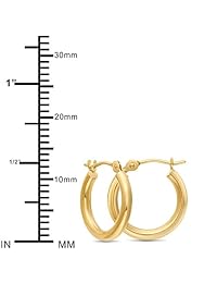 Aretes con aros pequeños en oro 14K