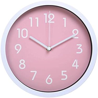An store Indoor 10" Round Creative Silent Quartz Decorative Wall Clock (Pink)