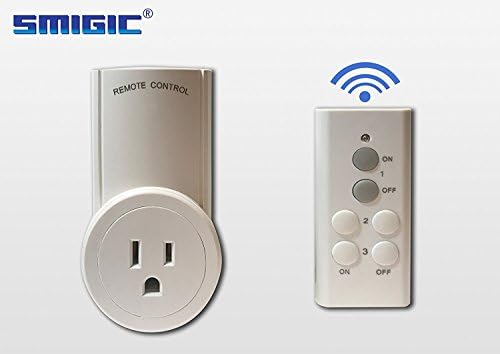 Smigic Wireless Remote Control Electrical Outlet Switch for Household Appliances, Auto-programmable Wireless Remote Control for Household Appliances Lamps, Lighting &amp; Electrical Equipment