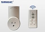 Smigic Wireless Remote Control Electrical Outlet Switch for Household Appliances, Auto-programmable Wireless Remote Control for Household Appliances Lamps, Lighting & Electrical Equipment (1 plug)