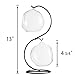 Mkono Clear Glass Vase Hanging Plant Terrarium with Black Metal Stand Tabletop Display Potted Stand for Air Plants Succelent Home Office Decor, S-Shape, 2 Globes.