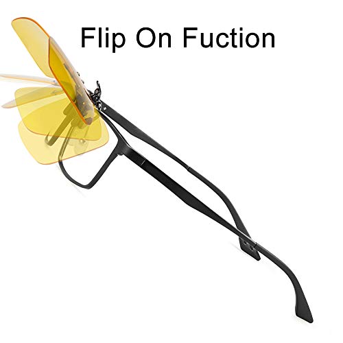 Polarized Clip-on Sunglasses For Men Women - Flip Up Over Prescription Glasses For Driving Fishing - Thumbnail 4