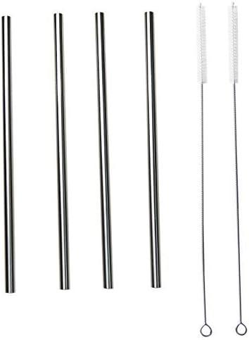 ESK Collection® 4 Straight Straws with 2 Cleaning Brushes