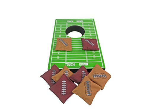 SPORT BEATS Sportbeats Mini Portable Cornhole Toss Game with 4 Bean Bags,Great for Fun and Stress Relief,Football Design