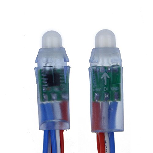 ALITOVE WS2811 12mm Diffused Digital RGB LED Pixel Light Individually Addressable Round LED Pixels Module IP68 Waterproof DC 5V 50pcs/set