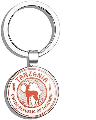 Glover Trading Tanzania Travel Round Steel Metal Key Chain Keychain Ring Double Sided Deisgn