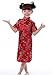 AvaCostume Girls Chinese Dragon Phoenix Qipao Cheongsam Dress, 4, Red