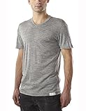 Woolly Clothing Co. Men's Merino Wool Short Sleeve Ultralight V-Neck (150 GSM) Medium Grey