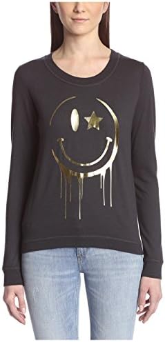 South Parade Women's Smiley Sweatshirt, Black/Gold, XS