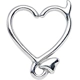 Body Candy Stainless Steel Devil Heart Closure Daith Cartilage Earring 16 Gauge 3/8