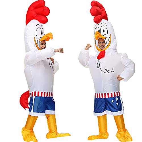 JASHKE Inflatable Chicken Rooster Halloween Inflatable Costume Adult (1 Pcs)
