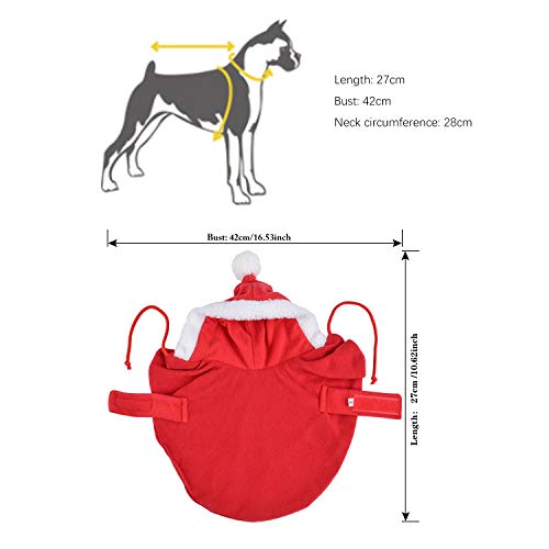Legendog Cat Costume Pet Christmas Costume Red Velvet Pet Cape Cat Cloak with Christmas Hat Cat Apparel for Cats and Small Dogs