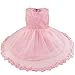 FEESHOW Baby Girl Bowknot Lace Flower Wedding Pageant Birthday Tutu Dress Baptism Christening Gown
