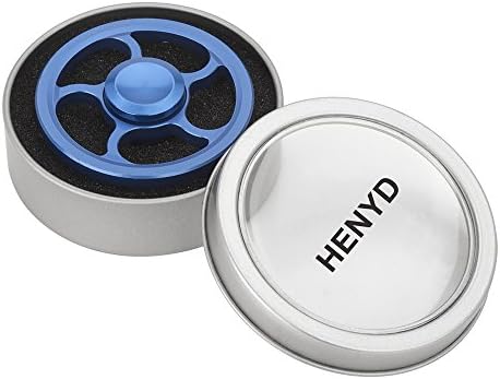 HENYD Fidget Spinner Aluminum EDC Hand Spinner Focus Fingertip Spinner Fidget Toys High Speed Metal Relieving ADHD, OCD, Anxiety, Stress and Boredom 2-5 Minutes (Blue)