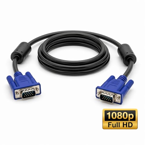 Cabo Vga 1,5m Macho X Macho Com Filtro Para Monitor Pc Tv Projetor Notebook 15 Pinos Conexão Estável Imagem Nítida Compatível Com Tela Externa Uso Residencial Profissional Full HD