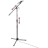 Rok-It by Gator Frameworks Adjustable Telescoping Boom Mic Stand, 36 - 64" | Heavy Duty, All Metal, Extendable Boom Arm, Fully Collapsible for Convenient Travel, (RI-MIC-5020)