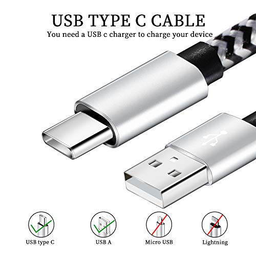 QQLIKE USB Type c Cable, 5 Pack (6FT) Nylon Braided USB C Cables 3A Fast Charging Charger for Samsung Galaxy S9/S8 Note8/9 20 10 S21 S20 S10 Plus C Cord