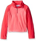 Columbia Big Girls' Glacial Fleece Half Zip, Camellia Rose/Punch Pink, Large (14/16)