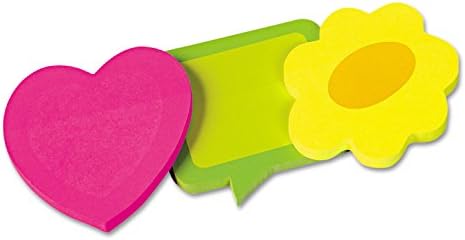 Redi-Tag Two-Tone Self-Stick Notepads, 3 Die-Cut Shapes, 3 x 50-Sheet Pads/Pack (RTG41200) by Redi-Tag