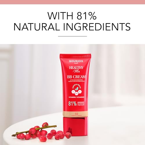 Healthy Mix, 02 Vanilla, BB Cream, Copertura e idratazione per tutto il giorno, Vitamina C, E e B5, Formula vegana e clean, 30 ml