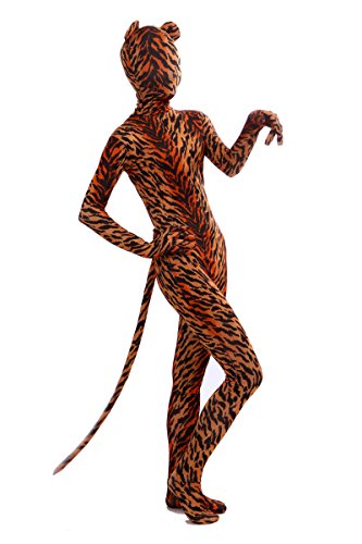 Nedal Lycra Tiger Bodysuit Halloween Cosplay Zentai Aanimal Costume for Kids