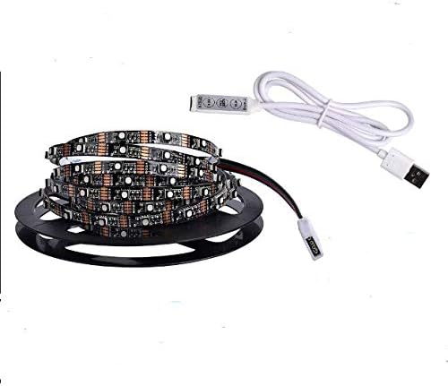 ogxled LED TV Backlight Mood Lighting Kit 5V USB RGB Colour Changing 1m/3.3ft 48 LED Strip for Flat Screen Desktop PC HDTV Back Bias Lighting with Mini Remote