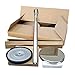New Star Foodservice 54606 Stanchions, 36-Inch Height, 6.5-Foot Retractable Belt, Set of 2, Silver Belt