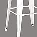 AC Pacific 24” Metal Backless Barstool Set of 2 – Country Rustic Style, Lightweight & Sturdy Build, Easy Assembly – Distressed White Finish