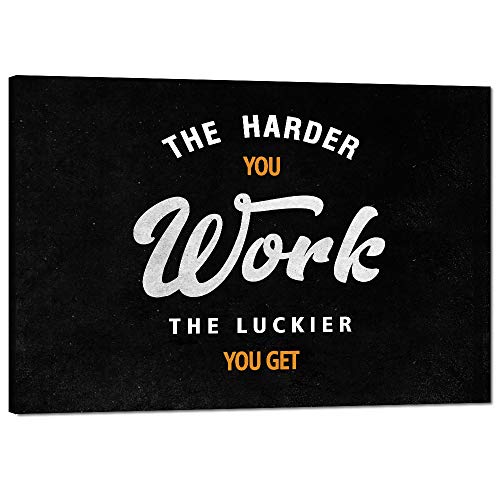 Entrepreneur-Inspirational-Canvas-Print-Wall-Art-Modern-The-Harder-You-Work-The-Lucker-You-Get-Picture-Prints-on-Motivational-Quote-Posters-Easy-to-Hang-for-Office-Home-Decor-12Hx18W