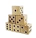 Get Out! Giant Yard Dice 6-Pack Set – Jumbo Outdoor Lawn Game, Wooden Extra Large Numbered Big Dice in Drawstring Bag