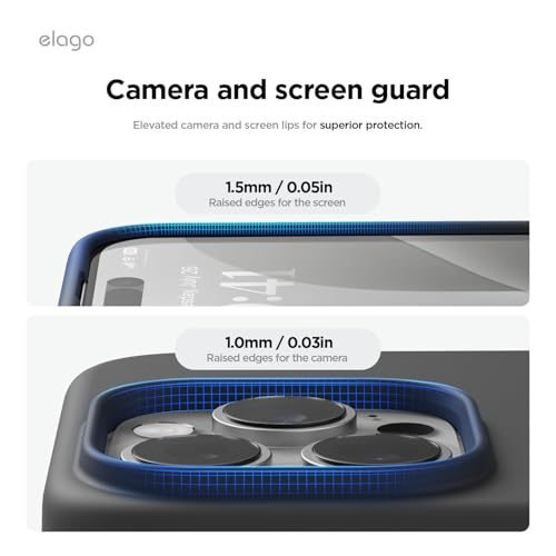 elago Magnetic Silicone Cover Compatible with iPhone 16 Pro Cover 6.3 inches Compatible with all MagSafe accessories - Built-in Magnets, Soft Grip Silicone, Shockproof (Black)