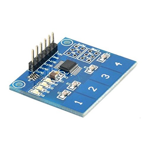 TTP226 Capacitive Touchpad Sensor Key Switch Module Board with 4 Channels and Status Indicator LEDs from Optimus Electric