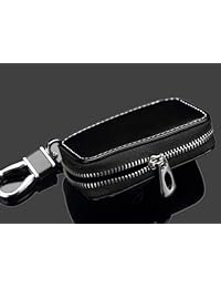 Porta billetera remota Cadillac Black Premium de cuero, llavero para auto, porta monedas, funda con cierre