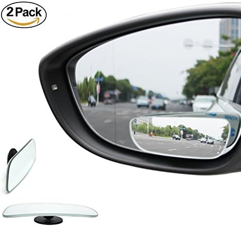 Blind Spot Mirrors-Slender,TINGQIAO 360 ABS HD Ultra Low-Profile Glass Fit Stick-on Design Fit For All Universal Vehicles Car SUV Truck RVs VANs(Pack of 2) (Slender)