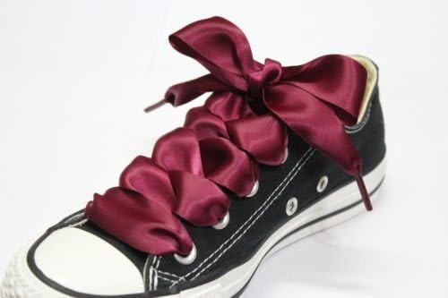 Pixel Shoestring - SATIN RIBBON GENUINE REPLACEMENT SHOELACES BOOTLACES For DR MARTEN color Wine Length 120
