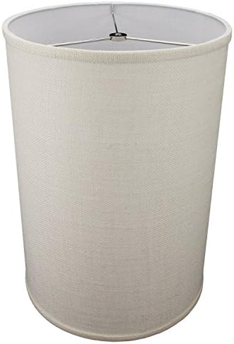 FenchelShades.com 12" Diameter x 17" Height Drum Lampshade Retro Rustic Vintage Hardback USA Made (Burlap Off White)