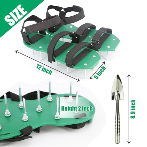 Lawn Scarifier Shoes, Aerator Sandals With Spikes And Hook Closures To Effectively Aerate The Ground Of The Lawn Aerator Universal Size Aerator For Garden Patio Without Installation