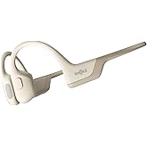 SHOKZ OpenRun Pro-Bone Conduction Headphones, Open-Ear Bluetooth Wireless Sport Headphones for Running and Workout, Sweat Resistant, Long Battery Life, Premium Deep Bass, Mic，with Hair Band, Beige