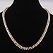 happy2girls 18k Rose Gold Plated Cubic Necklace Chain Men Women Beads Link Chain Jewellry 19“ 5mm Wide