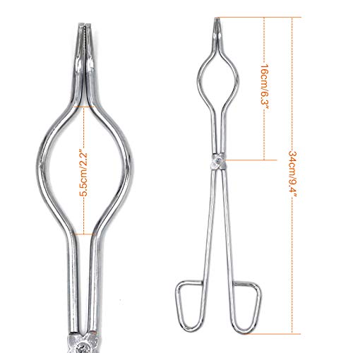 Crucible Tongs, Stainless Steel Crucible Pliers Clamp For Laboratory on