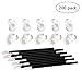 PrettyDate 100pcs Disposable Eyelash Extension Ring Cups Plastic Nail Art Tattoo Makeup Glue Ink Cup Holder with 100pcs Lip Brushes Make Up Brush Lipstick Lip Gloss Wands Applicator Tool Makeup Beauty